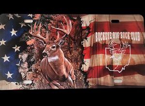 Metal License Plate (Buck, Flag & BBBC)