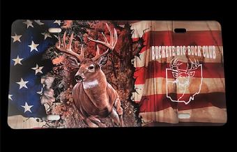 Metal License Plate (Buck, Flag & BBBC)