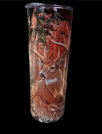 20 oz Buck with Flag Tumbler