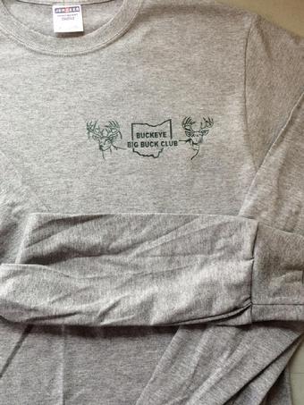 Long Sleeve Tee — Medium Grey (Double Buck Chest)