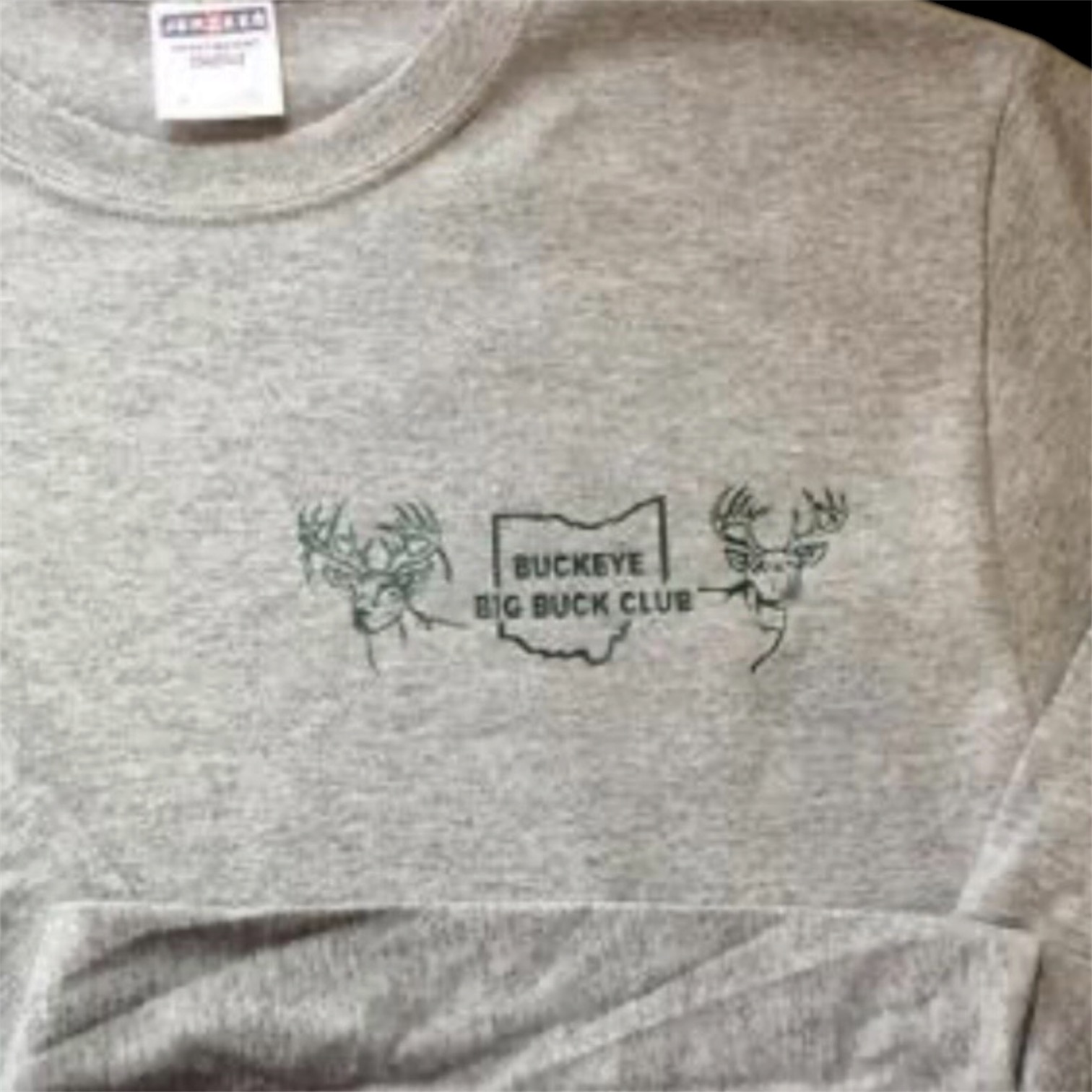 Long Sleeve Tee — Medium Grey (Double Buck Chest)