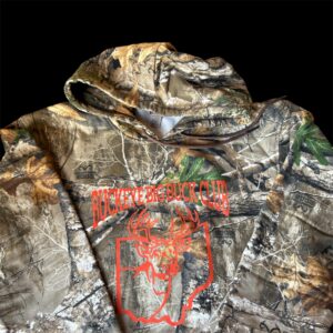 BBBC hoodie in camo with orange logo